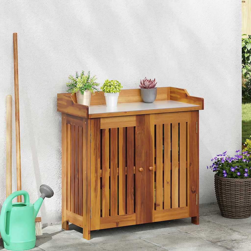 Garden Cabinet with Storage with Door Brown 78 x 36.5 x 78cm